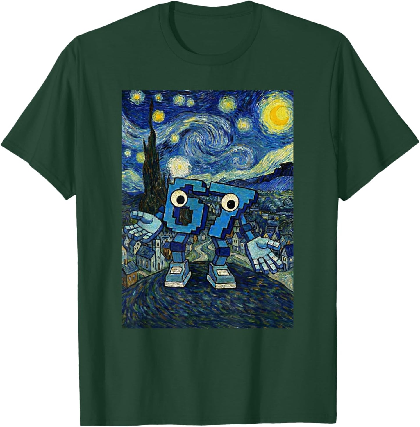 67 Six Seven 6-7 Starry Night Van Gogh Brainrot Slang Meme T-Shirt - T-Shirt | Forest