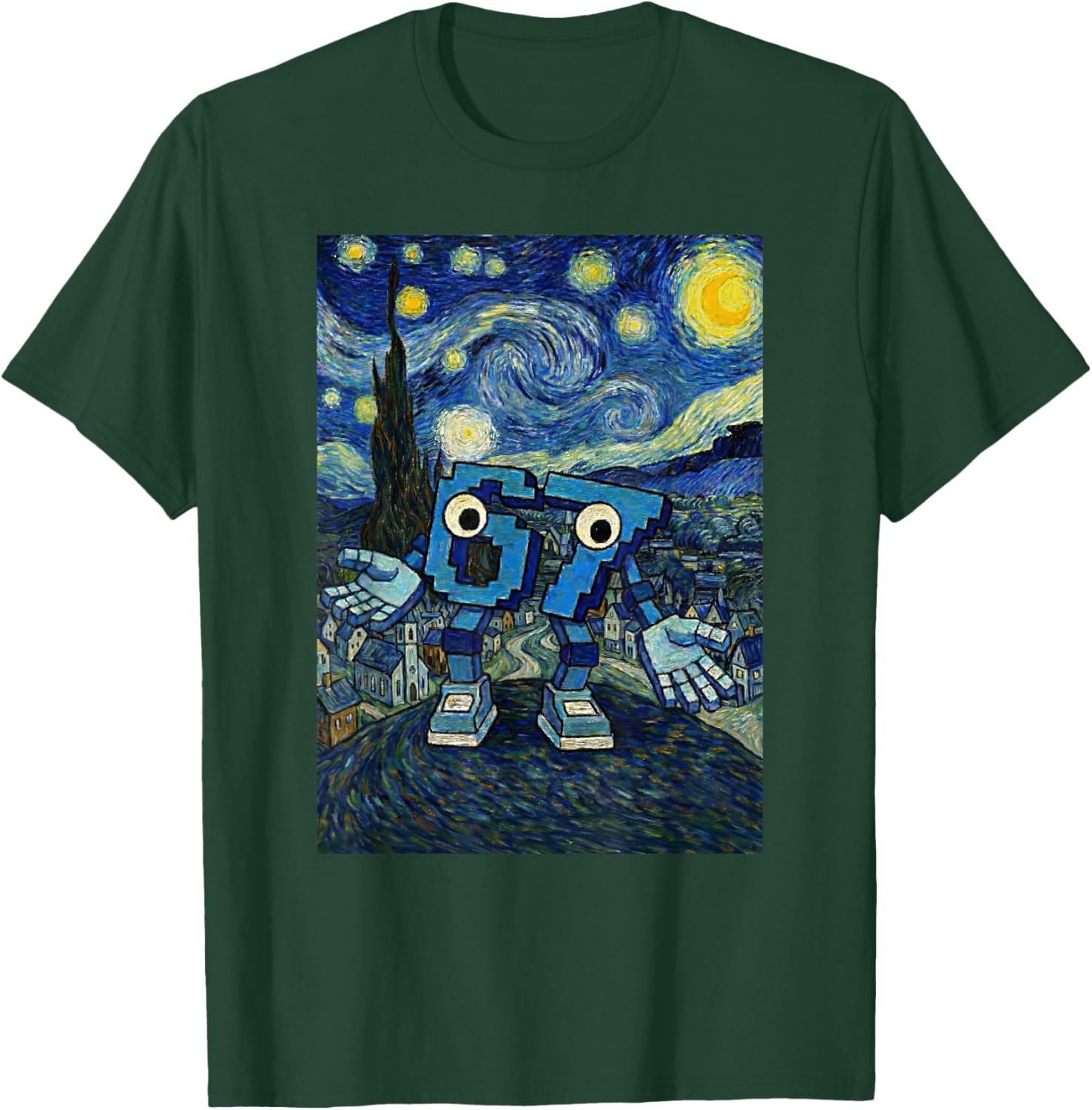 67 Six Seven 6-7 Starry Night Van Gogh Brainrot Slang Meme T-Shirt - T-Shirt | Forest