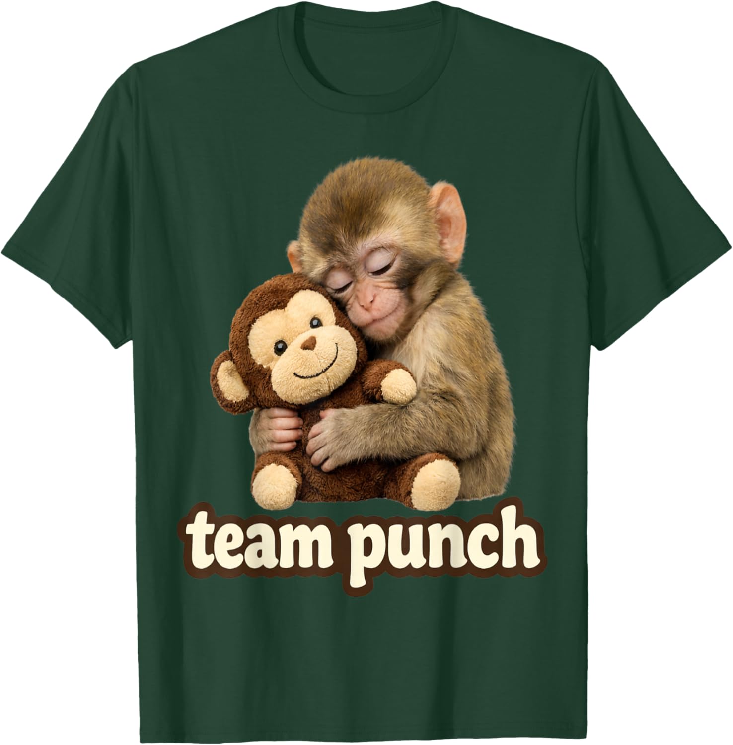 Cute Monkey Punch - Team Punch Kids and Animal Lovers T-Shirt - T-Shirt | Forest