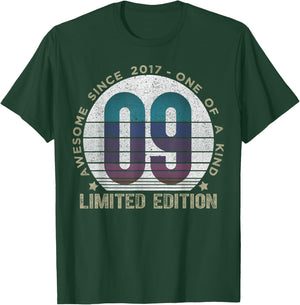 9 Year Old Gifts Vintage 2017 Limited Edition 9th Birthday T-Shirt - T-Shirt | Forest
