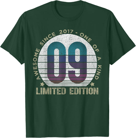 9 Year Old Gifts Vintage 2017 Limited Edition 9th Birthday T-Shirt - T-Shirt | Forest