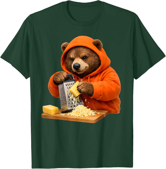 Funny Bear Grating Cheese Graphic Women Kids T-Shirt - T-Shirt | Forest