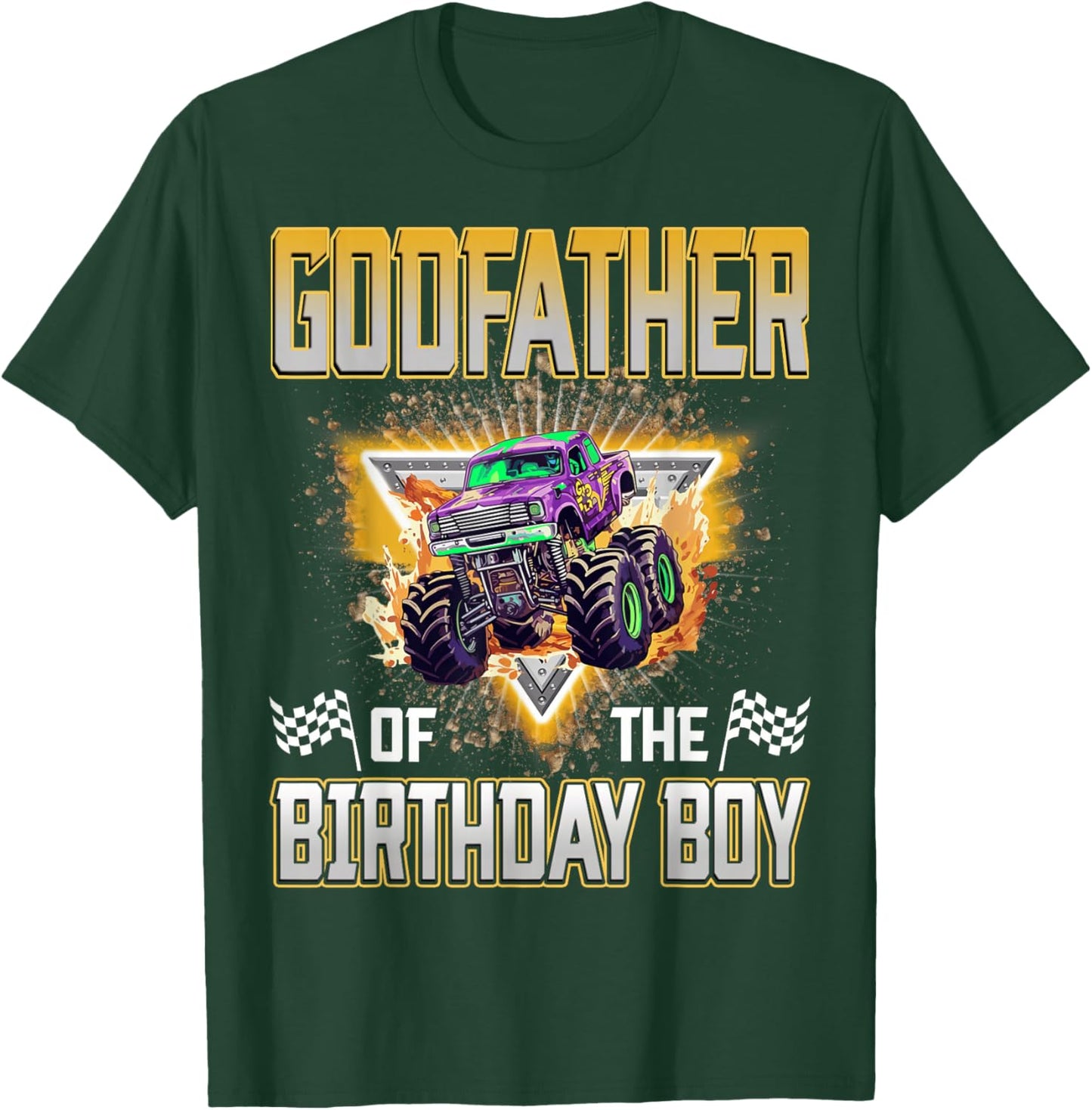 Godfather of The Birthday Boy Monster Truck Birthday Family T-Shirt - T-Shirt | Forest