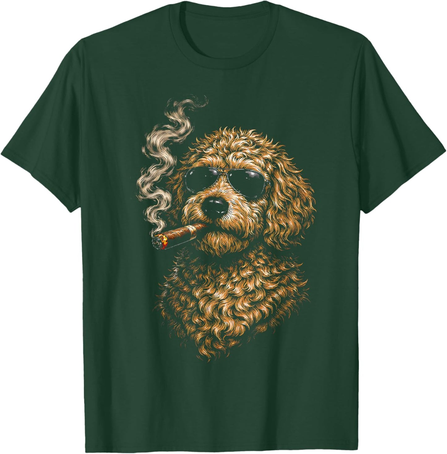 Goldendoodle Dog Smoking Cigarette Funny Goldendoodle Meme T-Shirt - T-Shirt | Forest