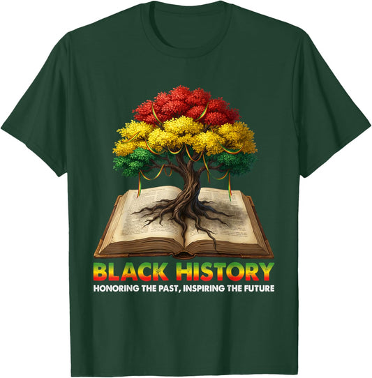 Honoring Past Inspiring Future Black History Education Teach T-Shirt - T-Shirt | Forest