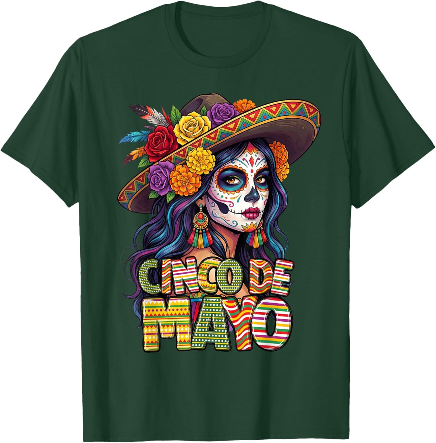Cinco De Mayo 2026 Mexican Fiesta 5 De Mayo Girls Women T-Shirt - T-Shirt | Forest