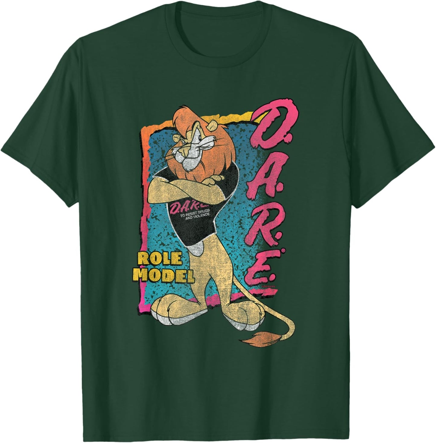 D.A.R.E. Program 90's Style Daren The Lion Role Model PSA T-Shirt - T-Shirt | Forest