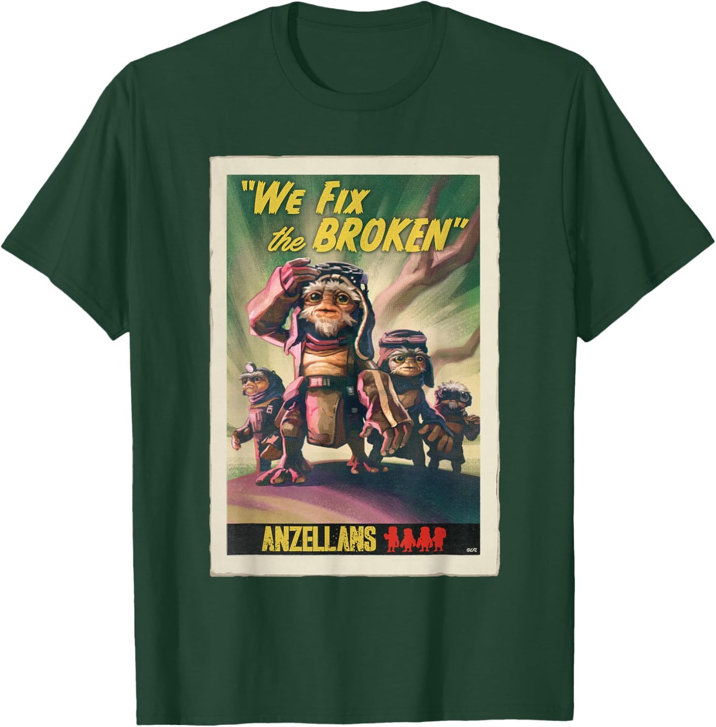 Star Wars The Mandalorian and Grogu Anzellans Fix the Broken T-Shirt - T-Shirt | Forest