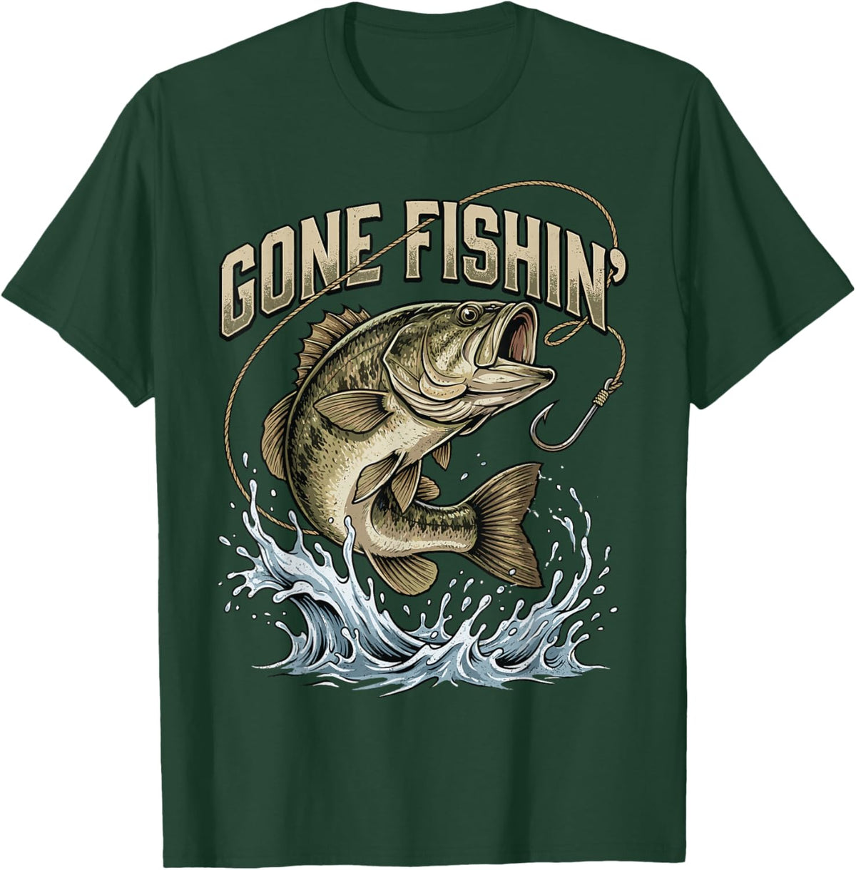 Gone Fishing Boys Kids Toddler Funny Men Outdoors Adventure T-Shirt - T-Shirt | Forest