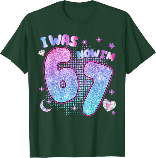 I was 6 Now I'm 7 Six Seven 7 Years Old Birthday Girl Kpop T-Shirt - T-Shirt | Forest