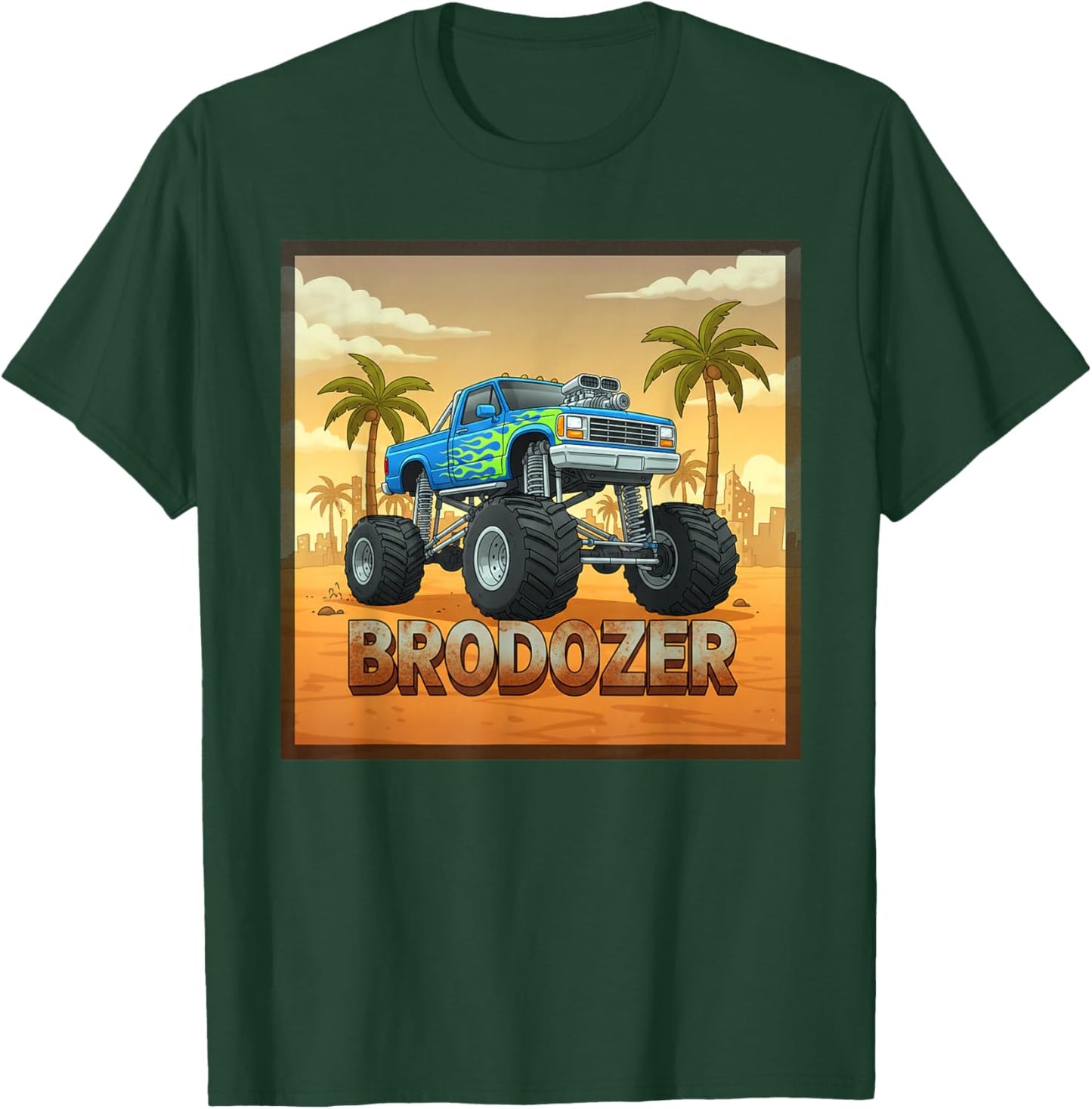 Extreme Brodozer 4X4 Lifted Truck T-Shirt - T-Shirt | Forest