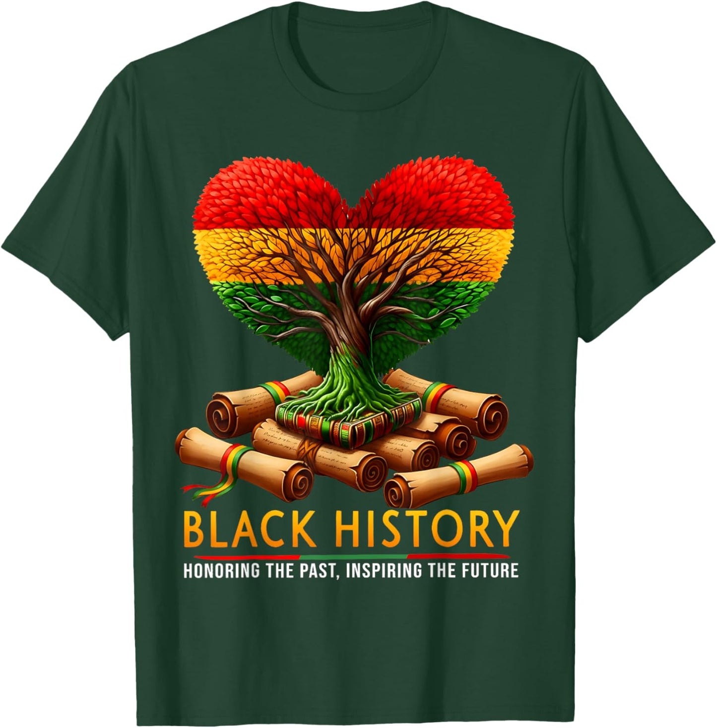 Black History Tree Roots Honoring The Past Inspiring Future T-Shirt - T-Shirt | Forest