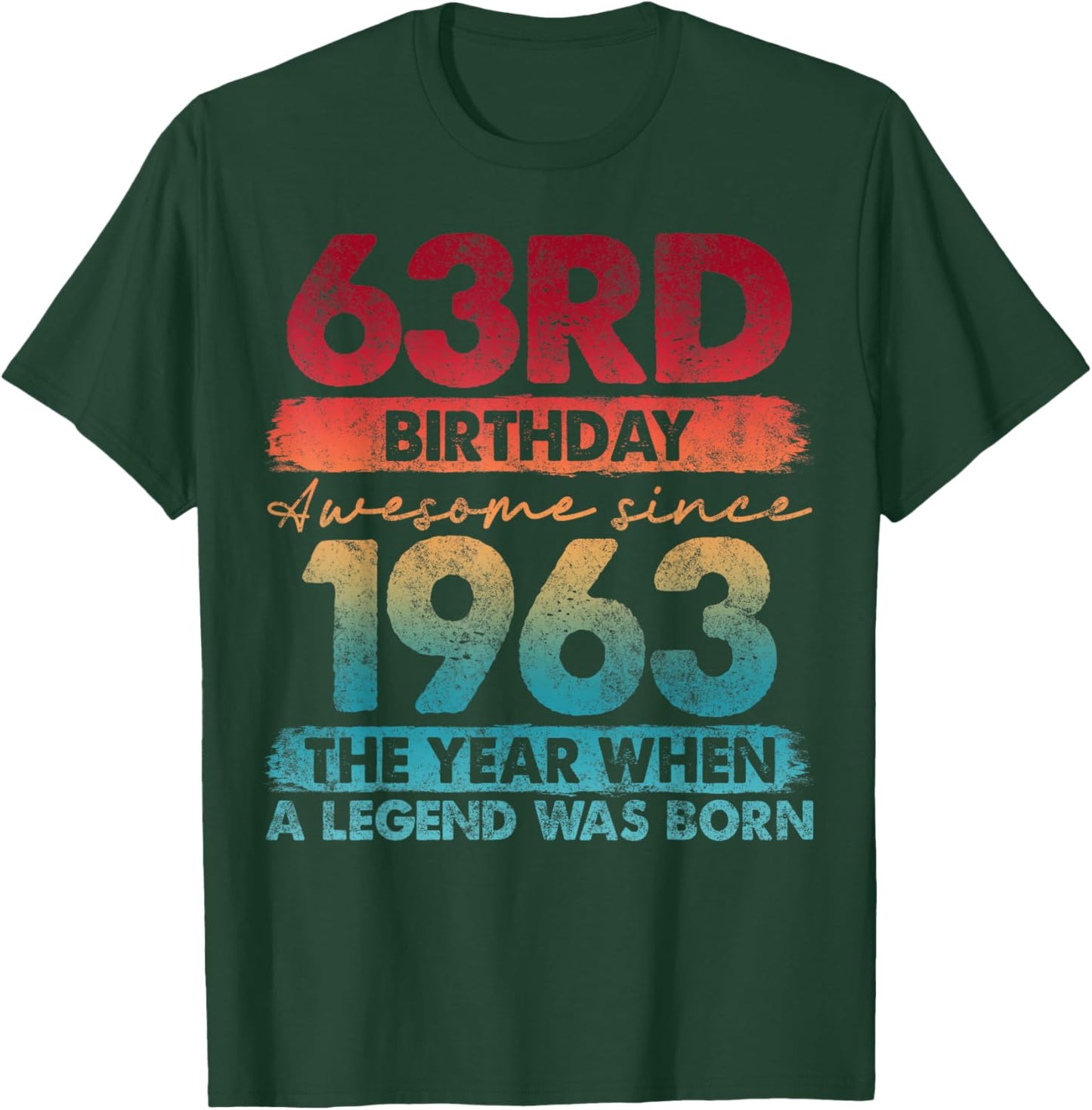 63 Year Old Gifts Vintage 1963 Limited Edition 63rd Birthday T-Shirt - T-Shirt | Forest