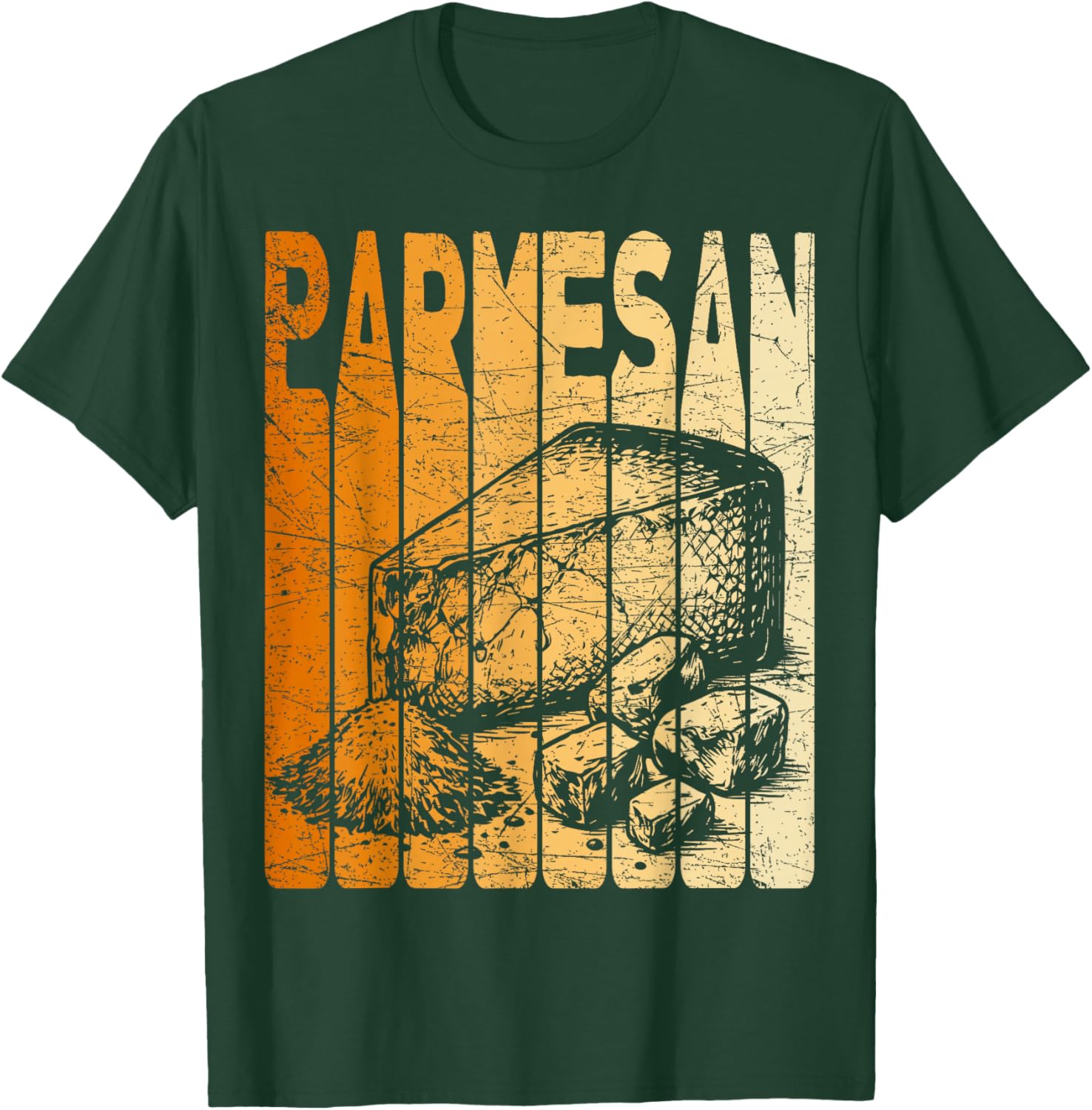 Parmesan Cheese Vintage Parmigiano Italian Cheese Retro T-Shirt - T-Shirt | Forest