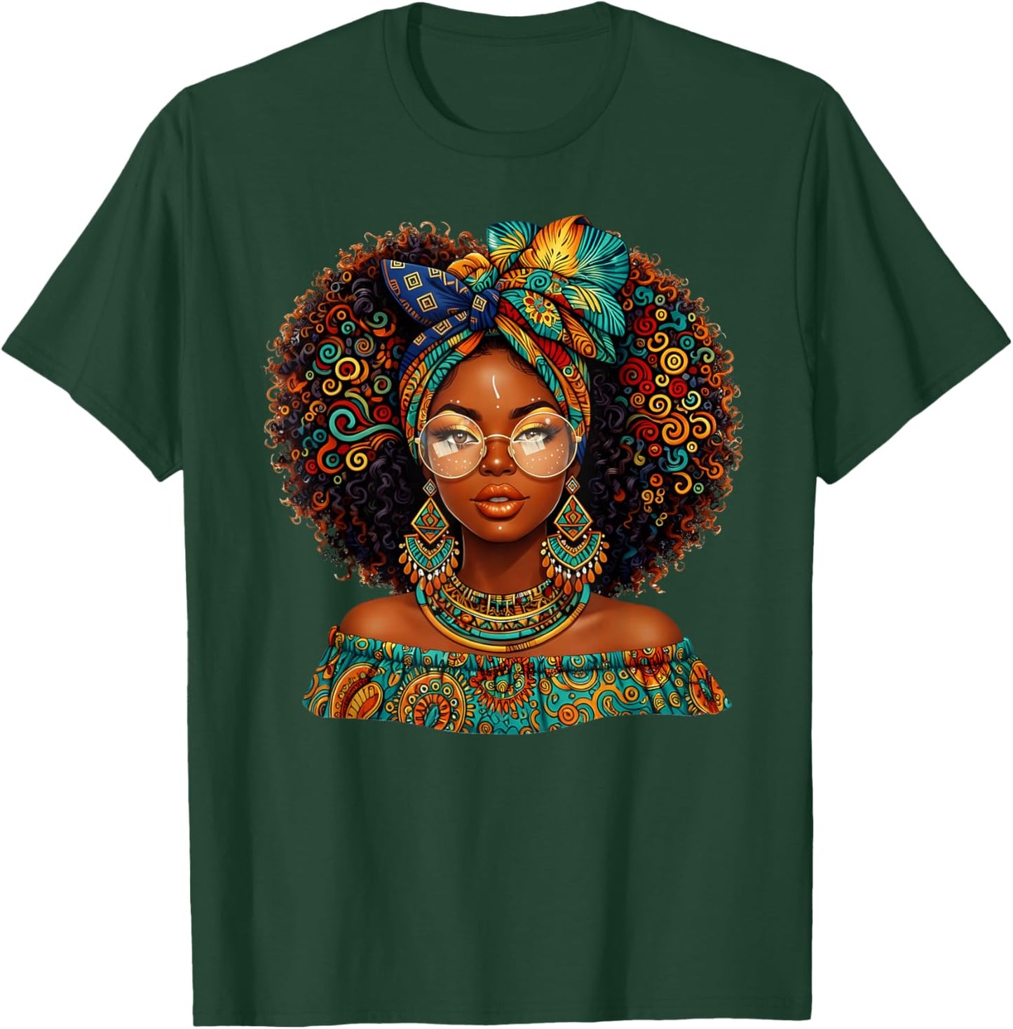 Black History Afro Melanin Queen African American Women Girl T-Shirt - T-Shirt | Forest
