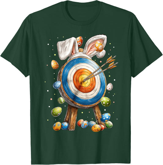 Archery Archer Easter Rabbit Eggs Bunny Ears T-Shirt - T-Shirt | Forest