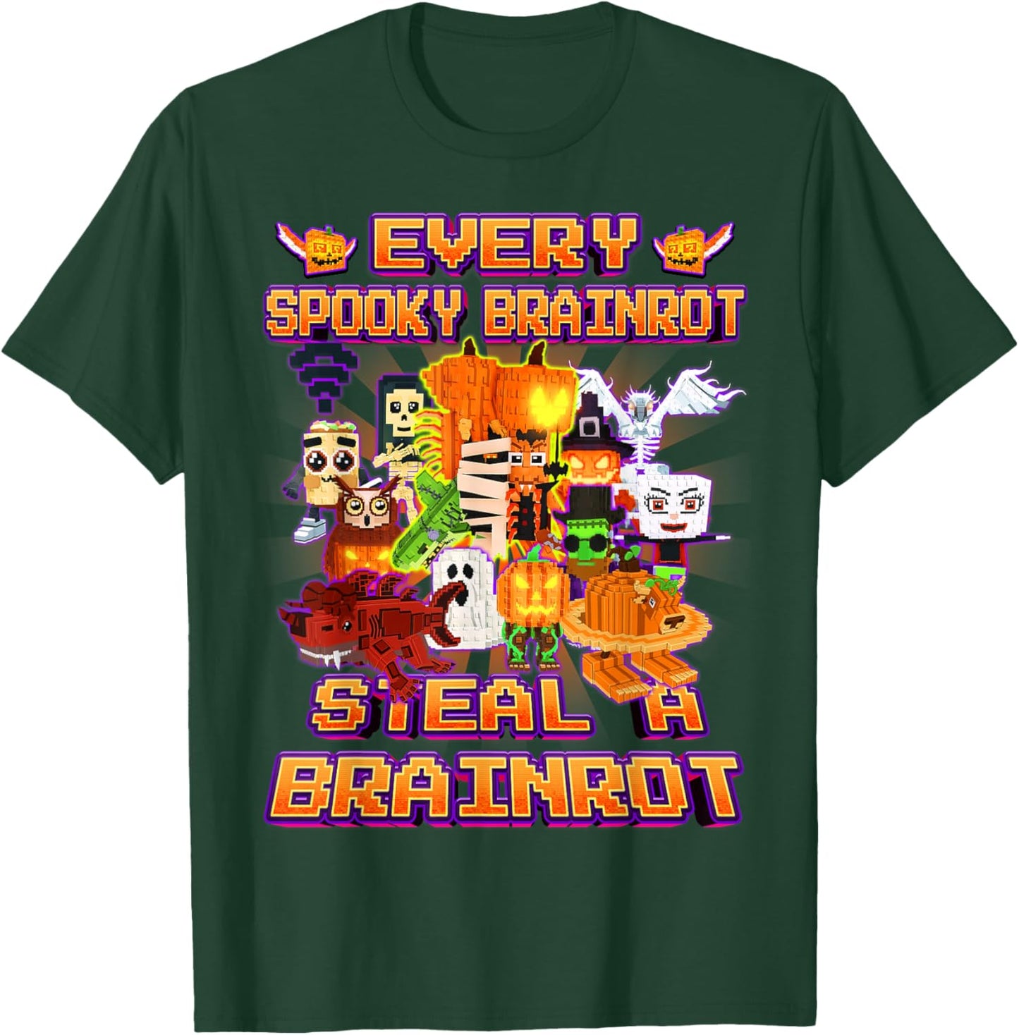 Every Spooky Brainrot Women Boys Girls Kids Teen T-Shirt - T-Shirt | Forest