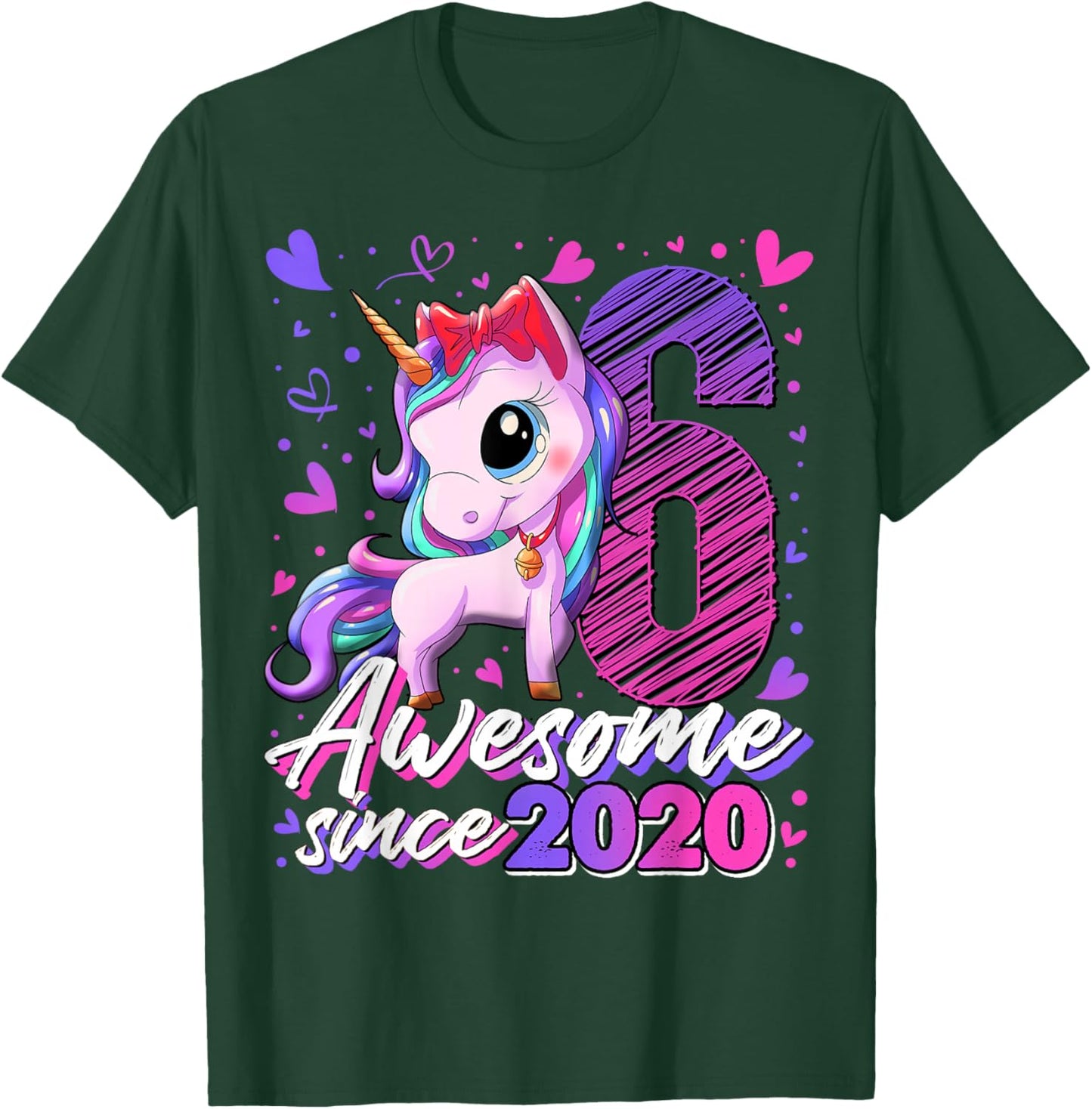 6th Birthday Shirt Girl 6 Year Old Gifts 6 Birthday Girl T-Shirt - T-Shirt | Forest