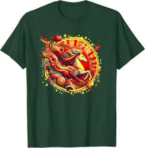 Year of Horse 2026 Chinese Zodiac Lunar New Year T-Shirt - T-Shirt | Forest