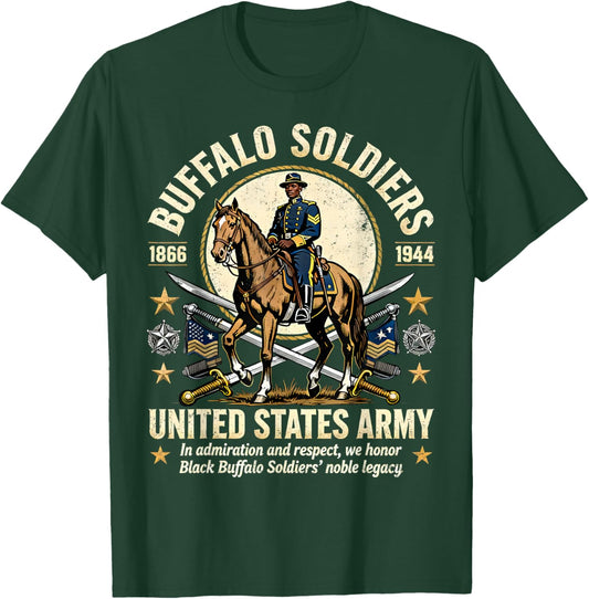 Buffalo Soldiers Black History United States Army Honor T-Shirt - T-Shirt | Forest