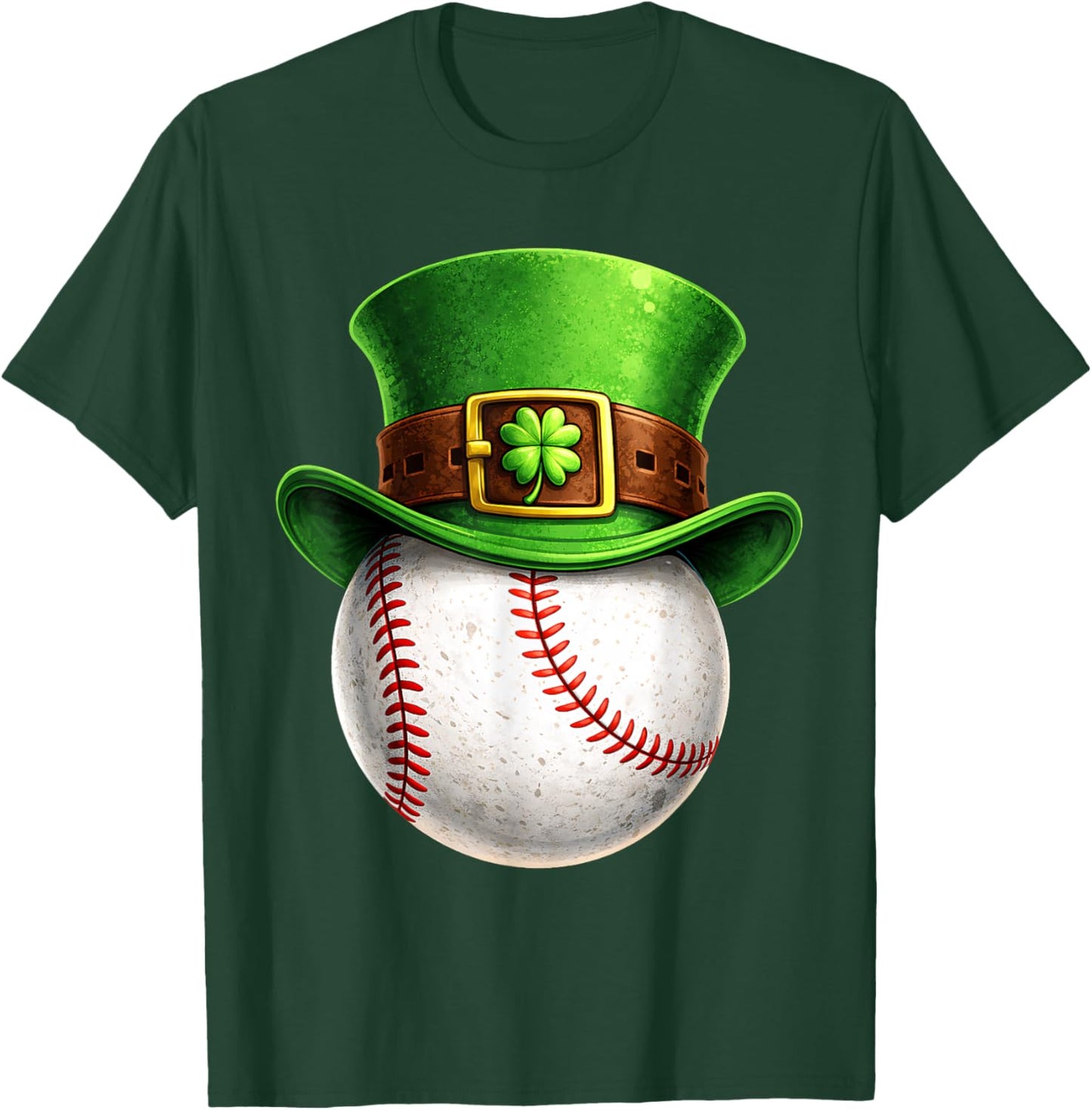 Baseball St Patricks Day Men Boys Kids Sport Green Shamrock T-Shirt - T-Shirt | Forest