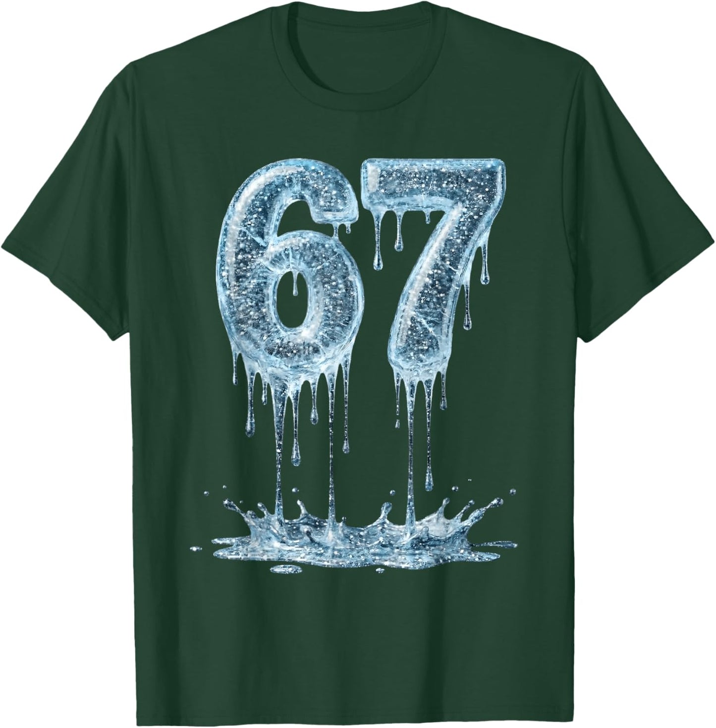 Funny Six Seven 6 7 Meme Ice Dripping 6-7 Youth 67 Drip T-Shirt - T-Shirt | Forest