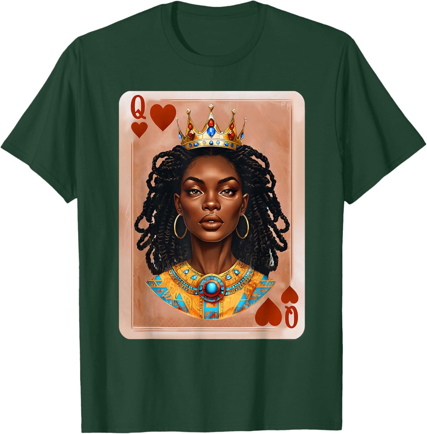 Black History Black Queen Hearts Afro Dope Melanin Woman T-Shirt - T-Shirt | Forest