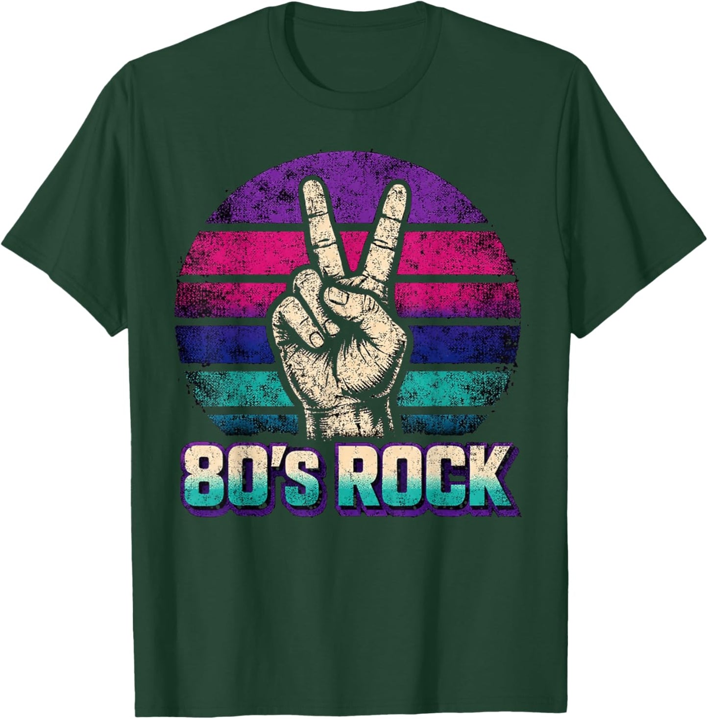 Retro Vintage Sunset 80's Rock Music Band Funny Musician T-Shirt - T-Shirt | Forest