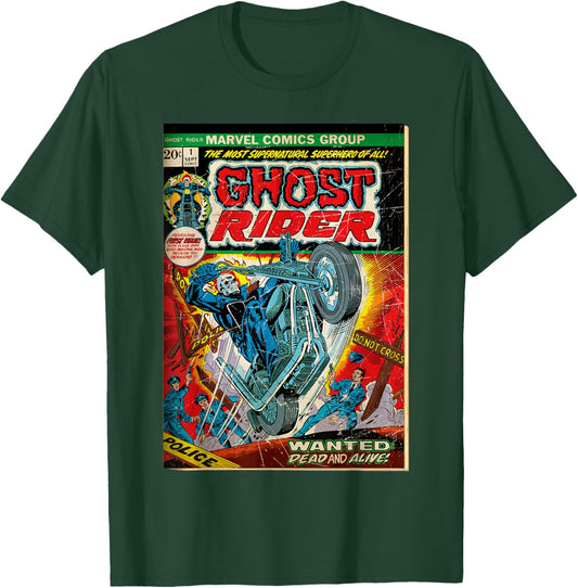 Marvel Ghost Rider Classic Comic Cover Wanted Dead and Alive T-Shirt - T-Shirt | Forest