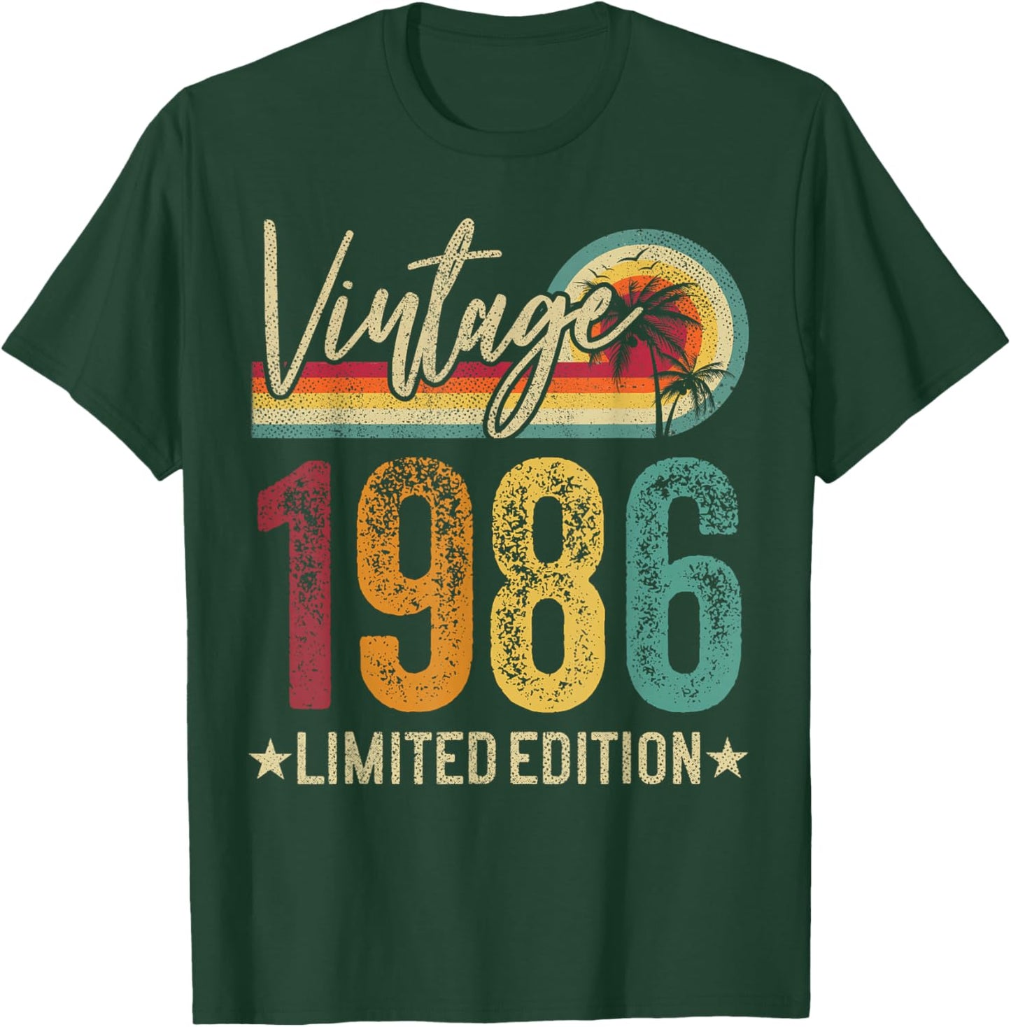 1986 40th Birthday 40 Years Old Retro Men Women - Vintage T-Shirt - T-Shirt | Forest