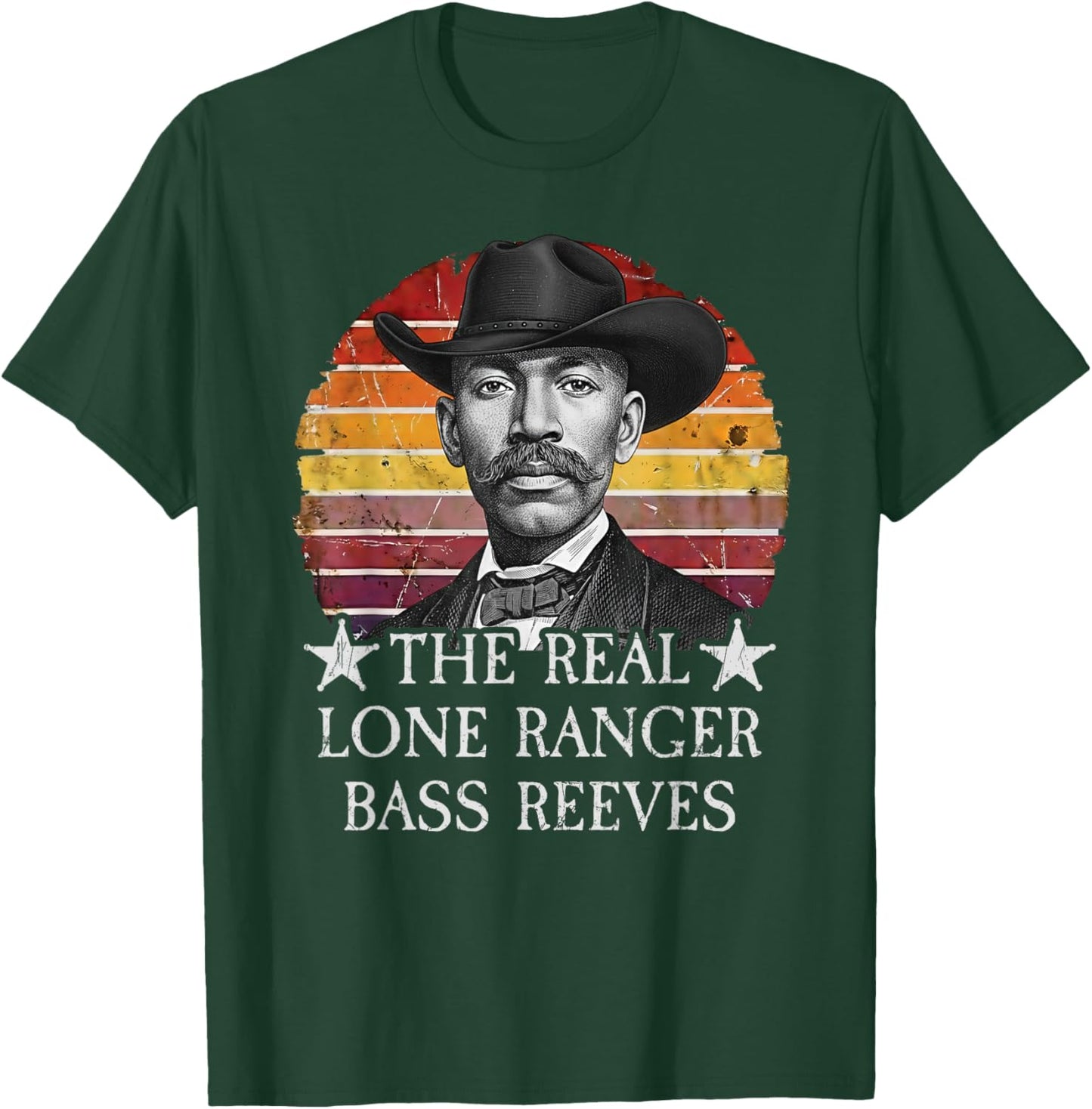 Bass Reeves The Real Lone Ranger Western Black History T-Shirt - T-Shirt | Forest