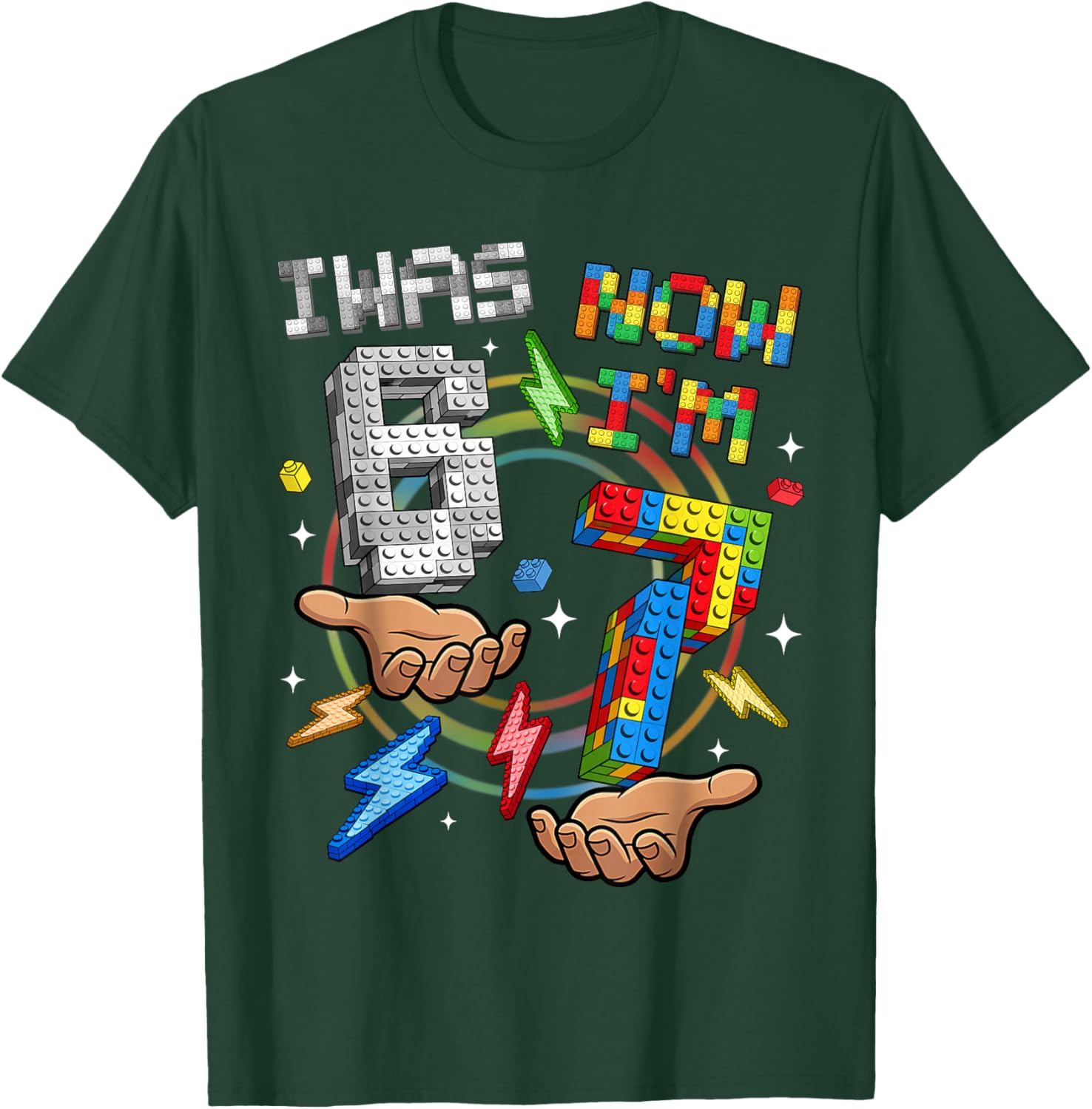 I was 6 Now I'm 7 7th Birthday 6 7 Birthday Shirts Kids Boys T-Shirt - T-Shirt | Forest