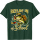 Reelin' in 100 Days of School Fishing Bass Kids Teacher T-Shirt - T-Shirt | Forest
