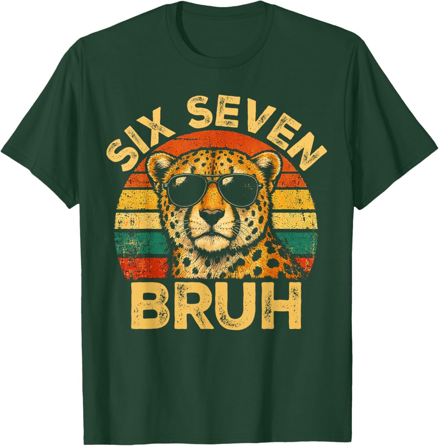 Boys Animal Print Clothes 67 Meme Cheetah Six Seven Bruh T-Shirt - T-Shirt | Forest
