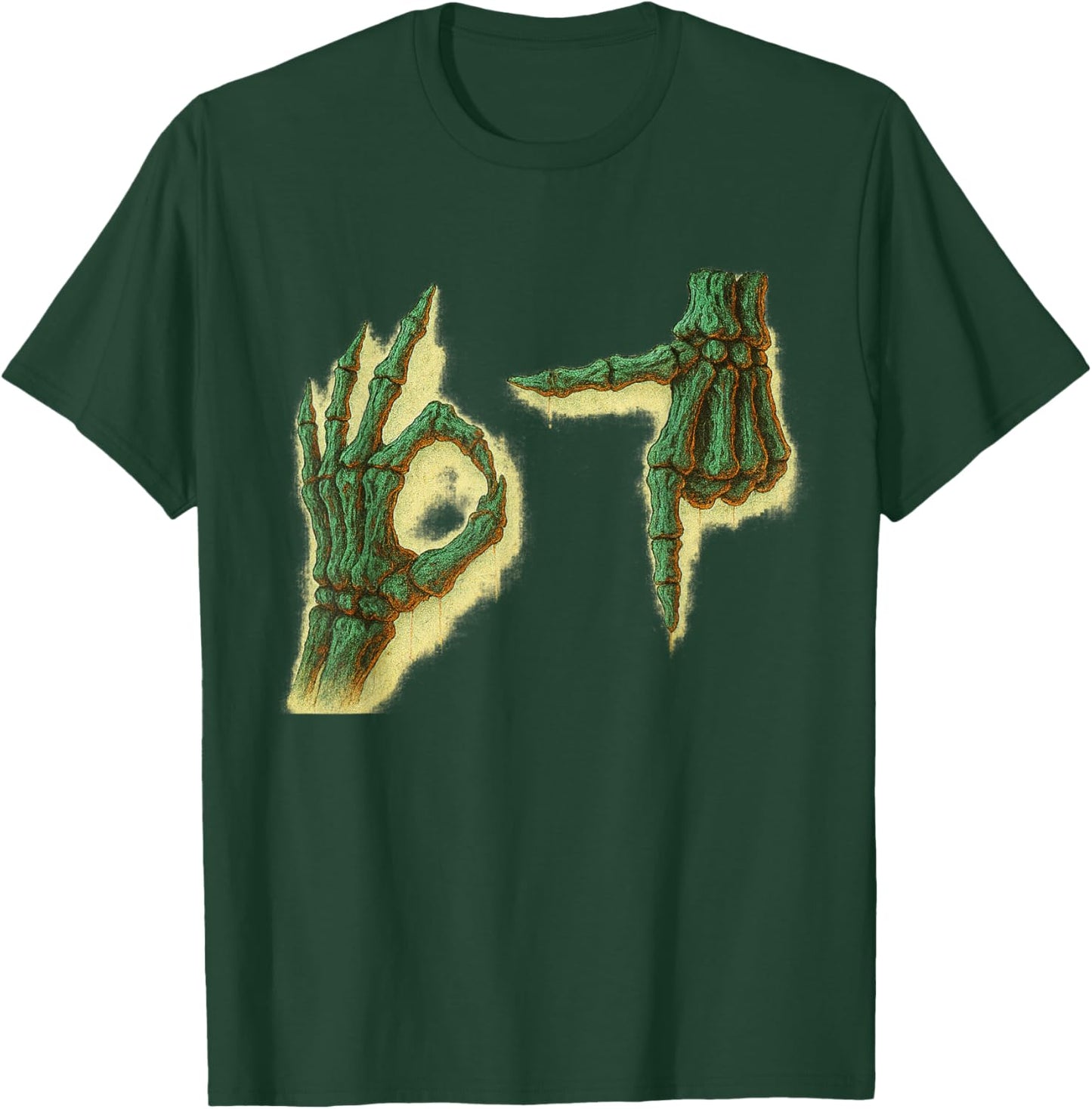 Distressed Skeleton Hands 6 7 Halloween Meme T-Shirt - T-Shirt | Forest