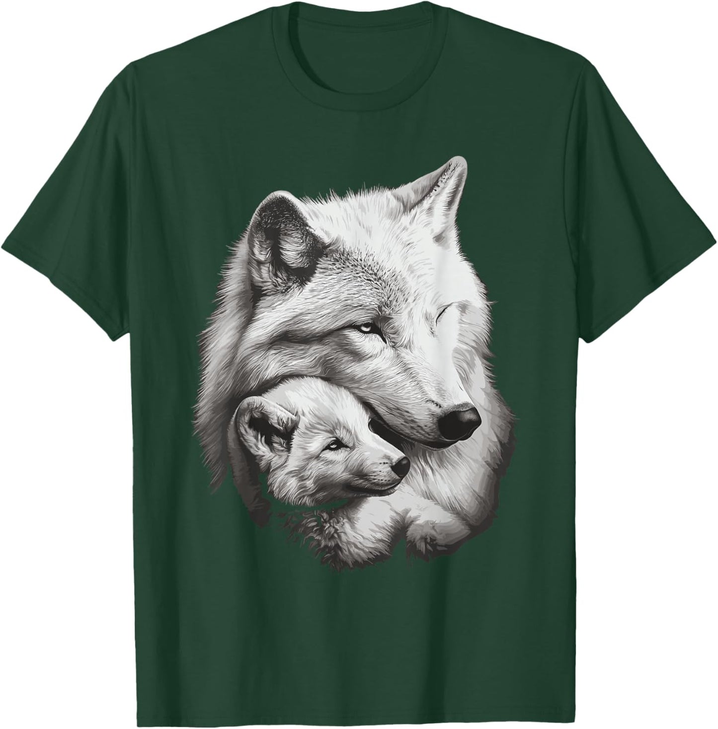 Wolf and Wolf Cub Men Wolf Lover Women Girls Cute Wolf T-Shirt - T-Shirt | Forest