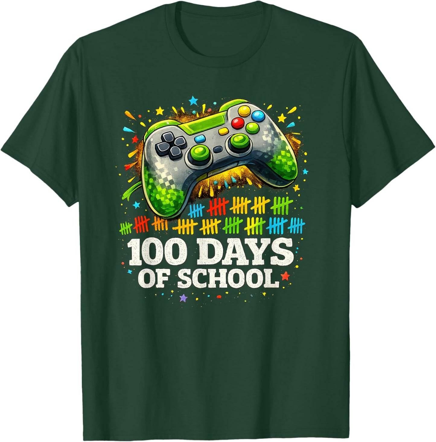 100 Days Level Unlocked Gaming 100 Days of School Boys T-Shirt - T-Shirt | Forest
