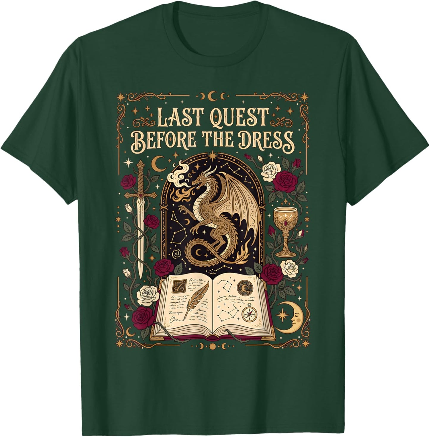 Last Quest Before Dress Fantasy Bachelorette Party Bride T-Shirt - T-Shirt | Forest