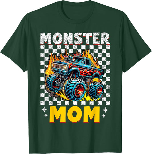 Monster Truck Mom of Birthday Boy Family Matching Bday Party T-Shirt - T-Shirt | Forest