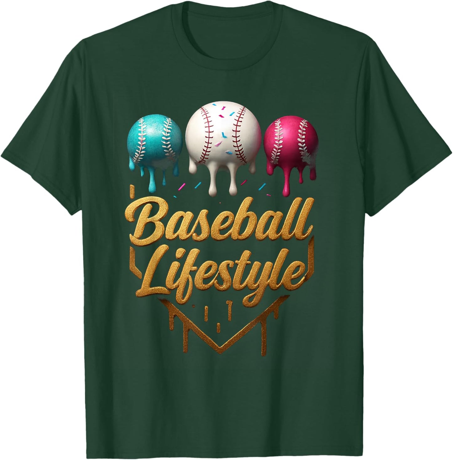 Baseball Lifestyle drip T-Shirt - T-Shirt | Forest