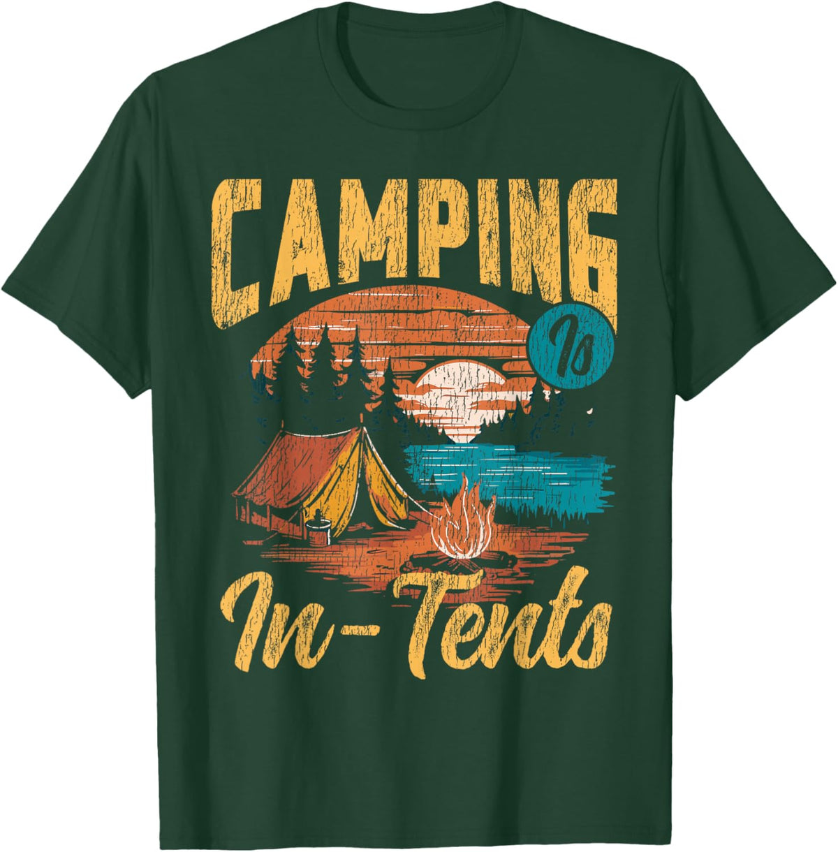 Tent Camping Retro Vintage Camping is in-Tents T-Shirt - T-Shirt | Forest