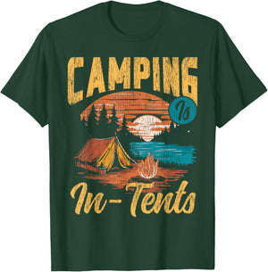 Tent Camping Retro Vintage Camping is in-Tents T-Shirt - T-Shirt | Forest