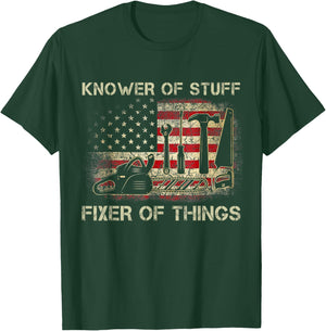 Retro Knower of Stuff Fixer of Things Funny Us Flag T-Shirt - T-Shirt | Forest