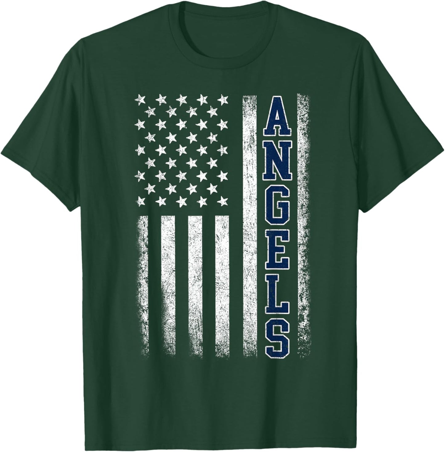 Angels Vintage US Flag Men Women Kid T-Shirt - T-Shirt | Forest