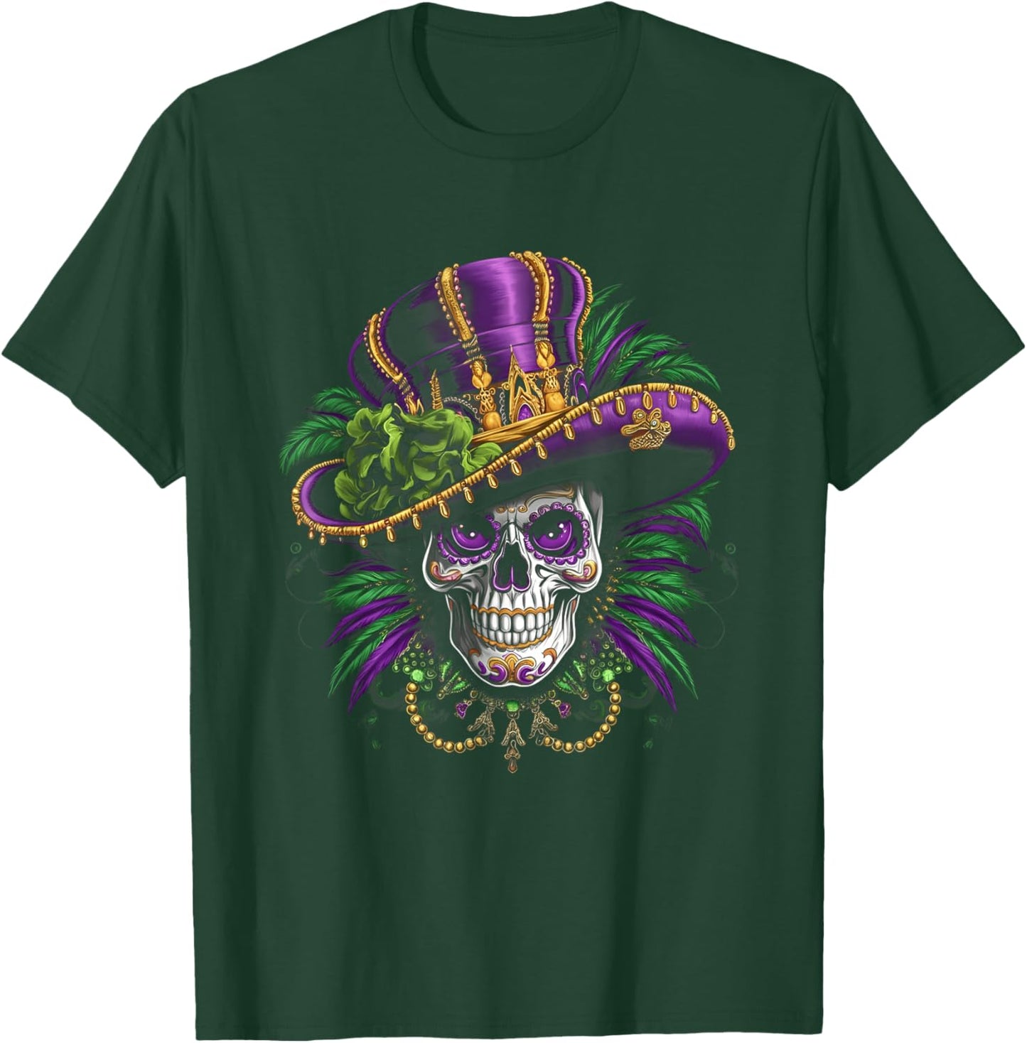 Mardi Gras Costume Sugar Skull Carnival New Orleans Trip T-Shirt - T-Shirt | Forest