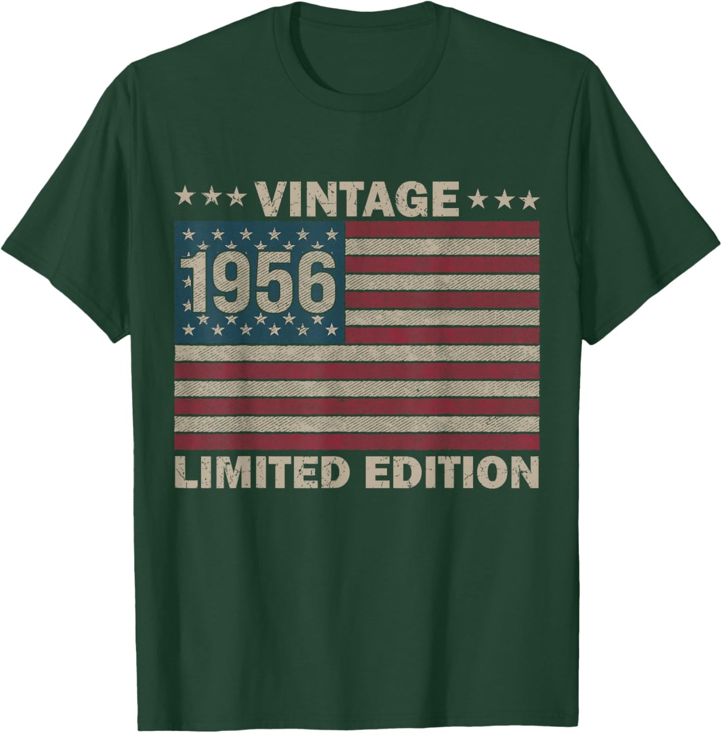 US Flag 70 Birthday American USA Men 70yr 1956 70th Birthday T-Shirt - T-Shirt | Forest