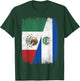 Half Mexico El Salvador Flag Mexican Salvadoran Roots T-Shirt - T-Shirt | Forest