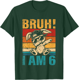 6 Year Old Birthday Dabbing Bunny Bruh It's My 6th Birthday T-Shirt - T-Shirt | Forest