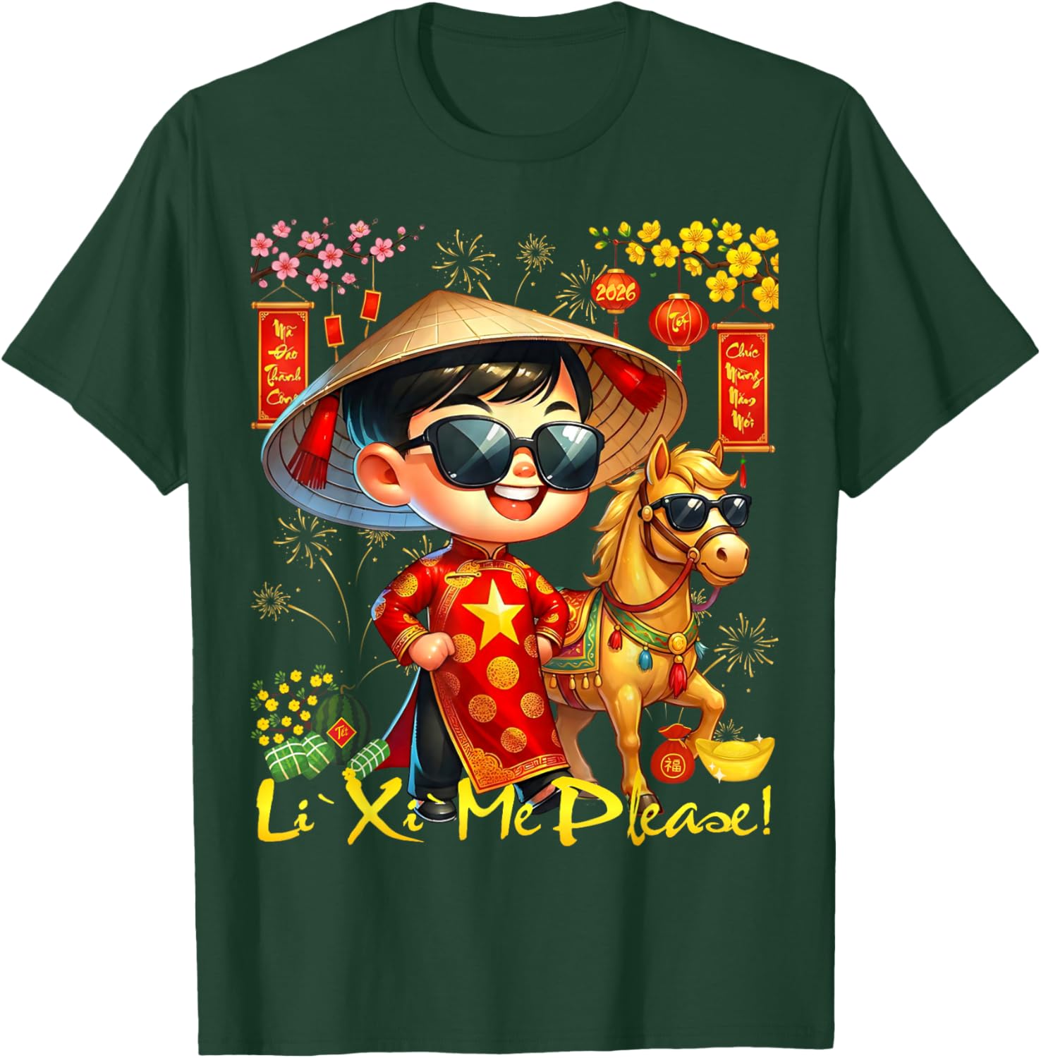 Li Xi Me Please Chuc Mung NAM Moi Vietnamese Lunar New Year T-Shirt - T-Shirt | Forest