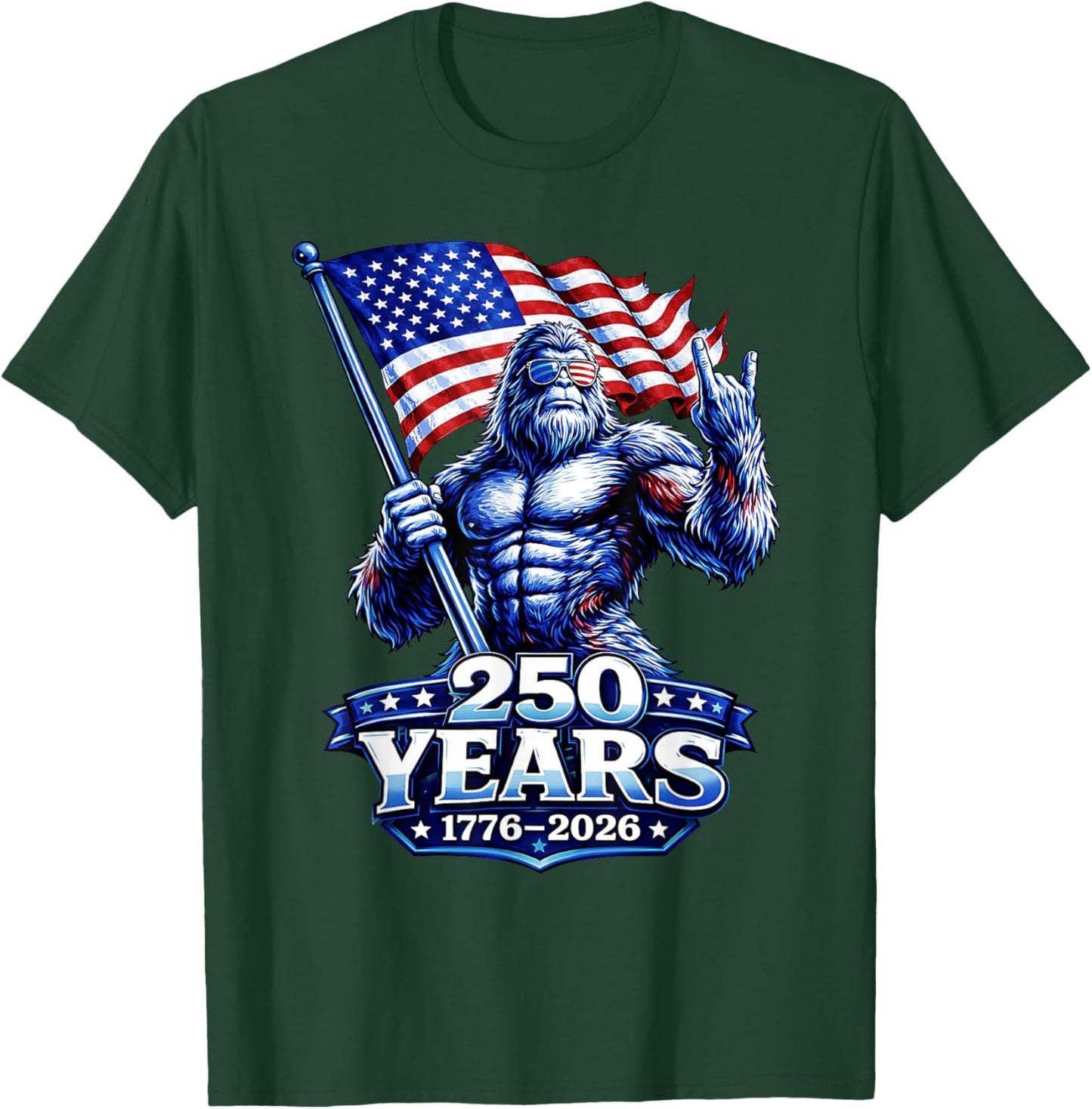 250 Years 1776 2026 250th Shirt American Patriotic 4th July T-Shirt - T-Shirt | Forest